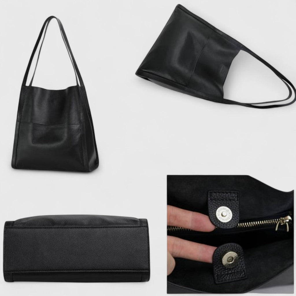 Plousia Leather Shoulder Bag Minimalist Elegant Design