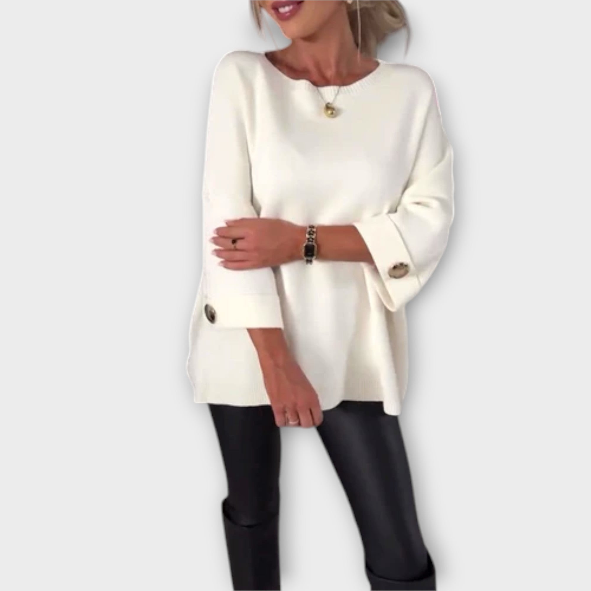 Isabella Elegant Knitted Blouse in Soft Wool Blend