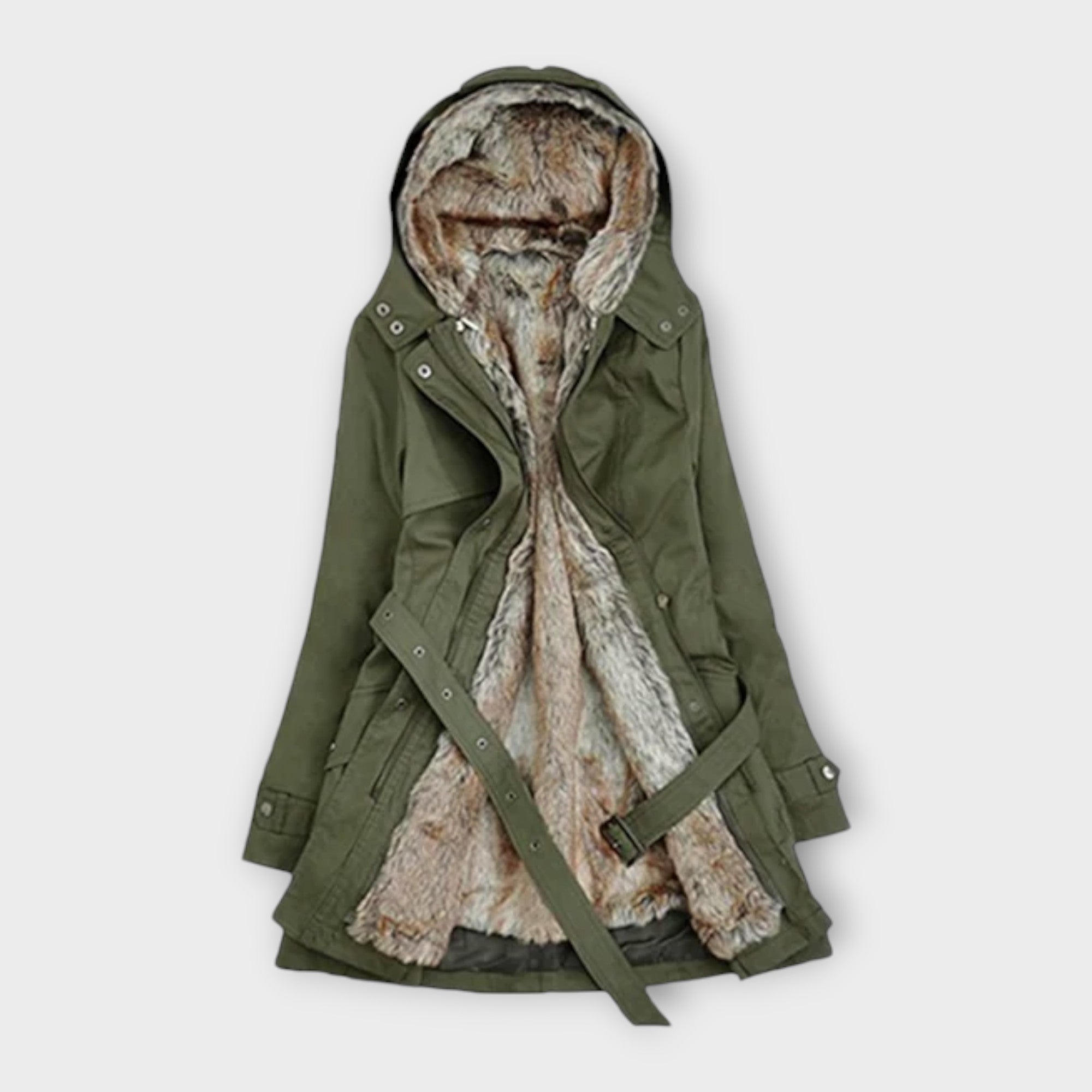 Mikash Cosy Fur Lined Coat For Women Winter Warmth Luxury