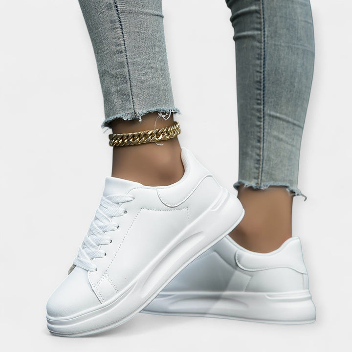 White Leather Sneakers Premium Comfort Orthopaedic Sole