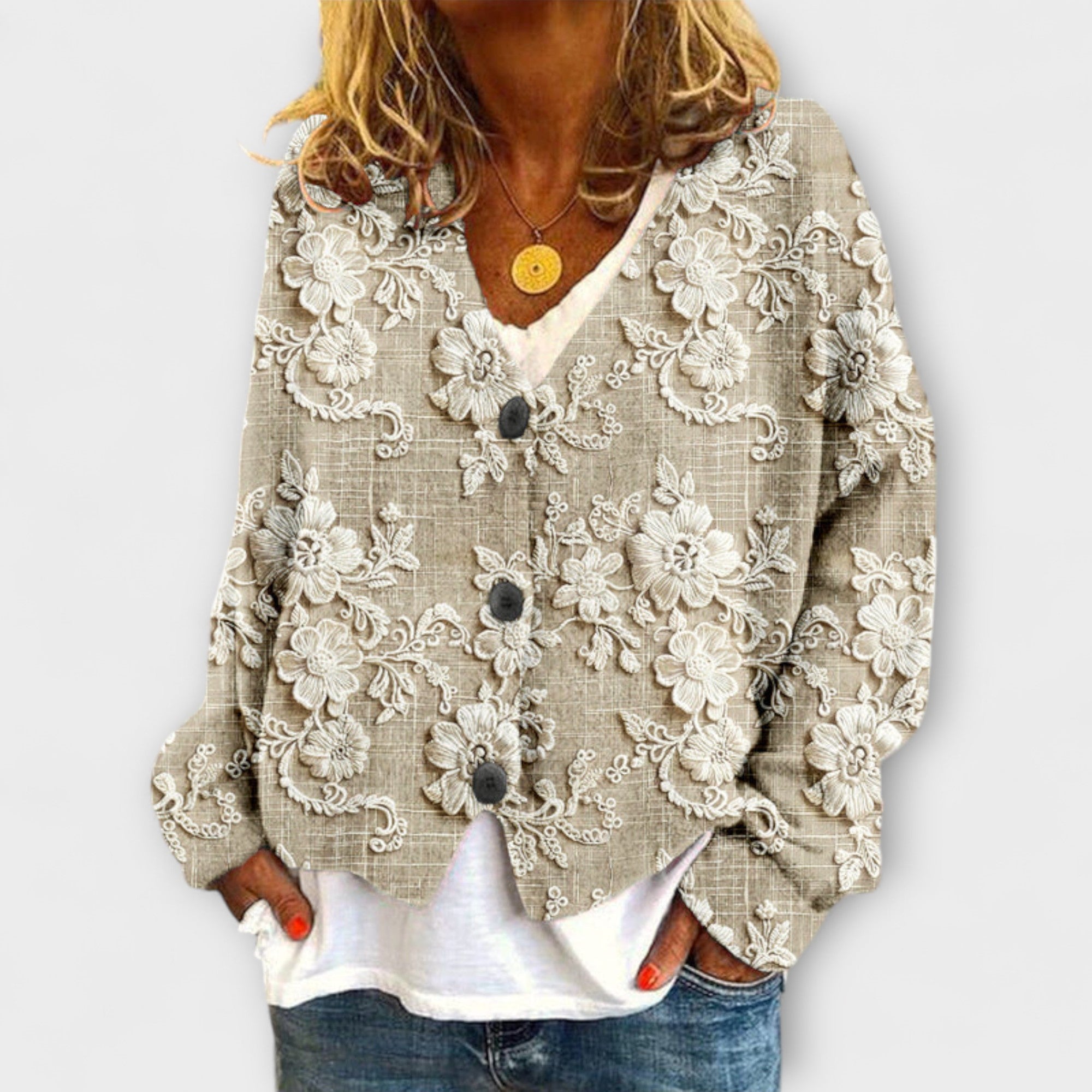 Stella Floral Pattern Cardigan for Everyday Elegance