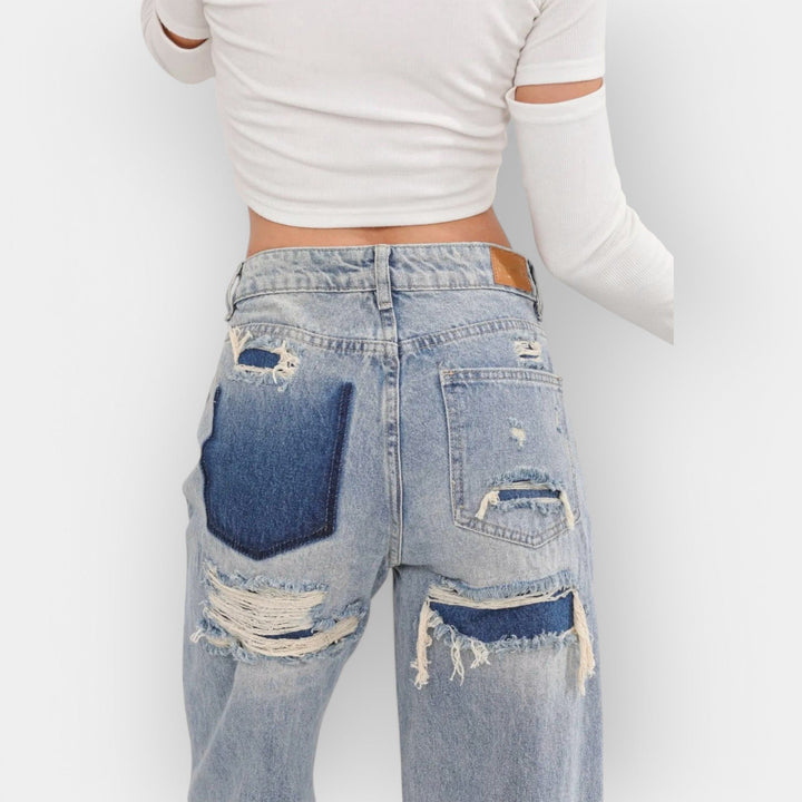 Relaxed Fit Jeans With Vintage Faded Denim For Everyday