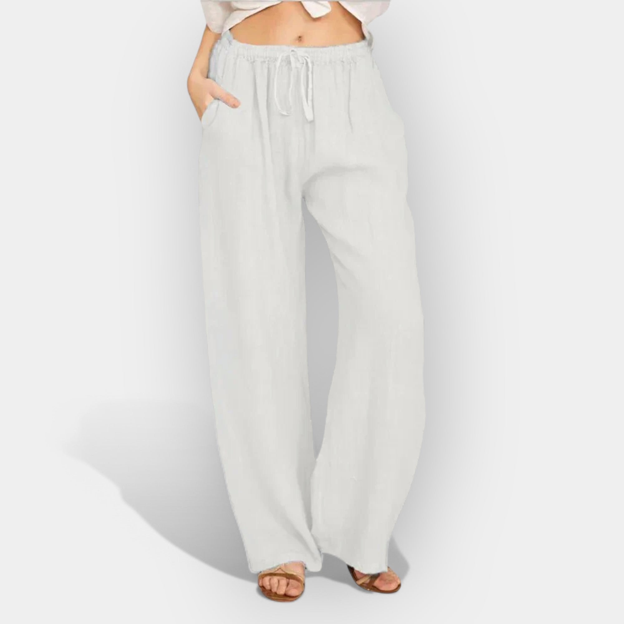 Lightweight Linen Trousers for Summer Casual Everyday Wear