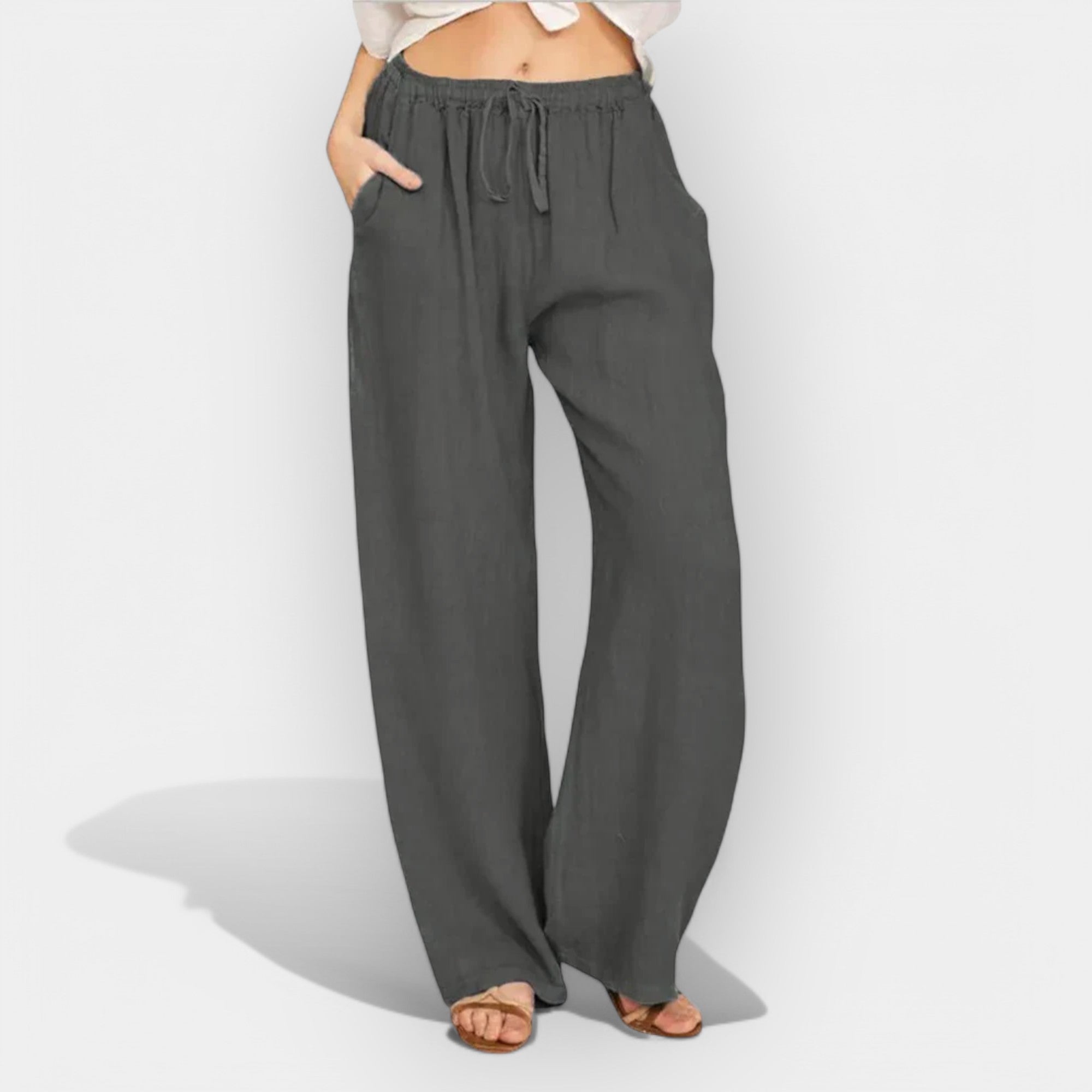 Lightweight Linen Trousers for Summer Casual Everyday Wear