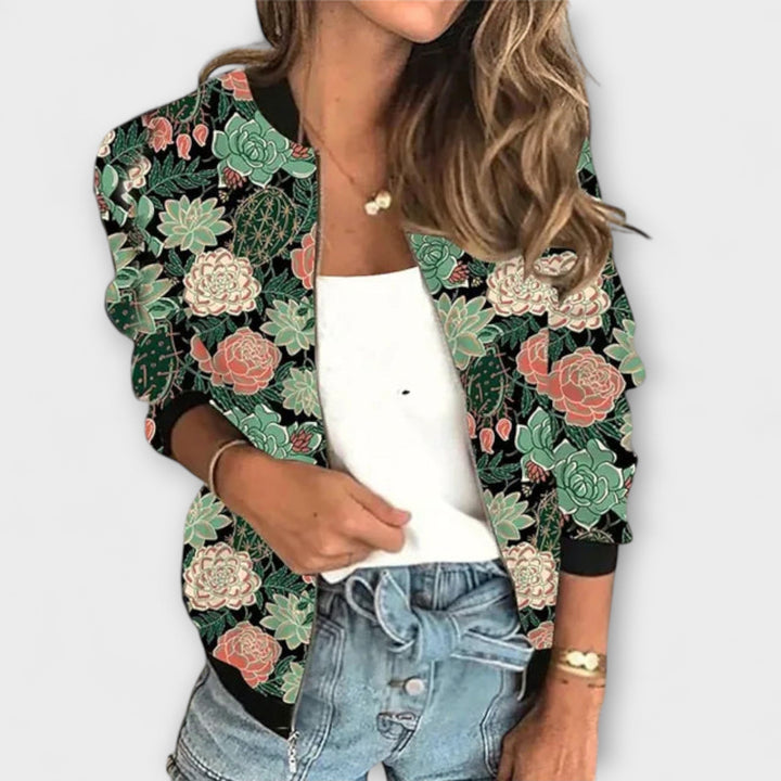 Linde Printed Zip Jacket Statement Style For Any Season