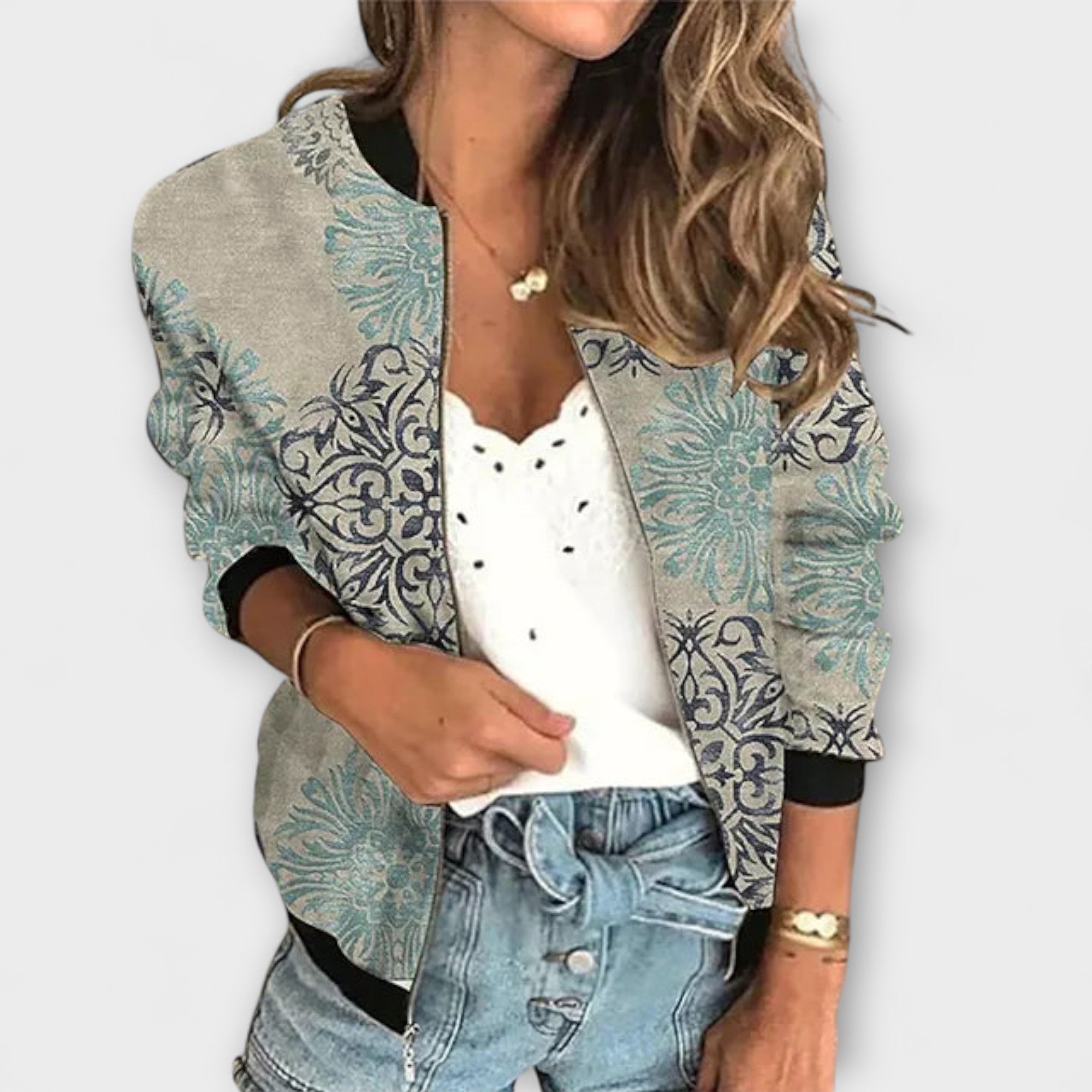 Linde Printed Zip Jacket Statement Style For Any Season
