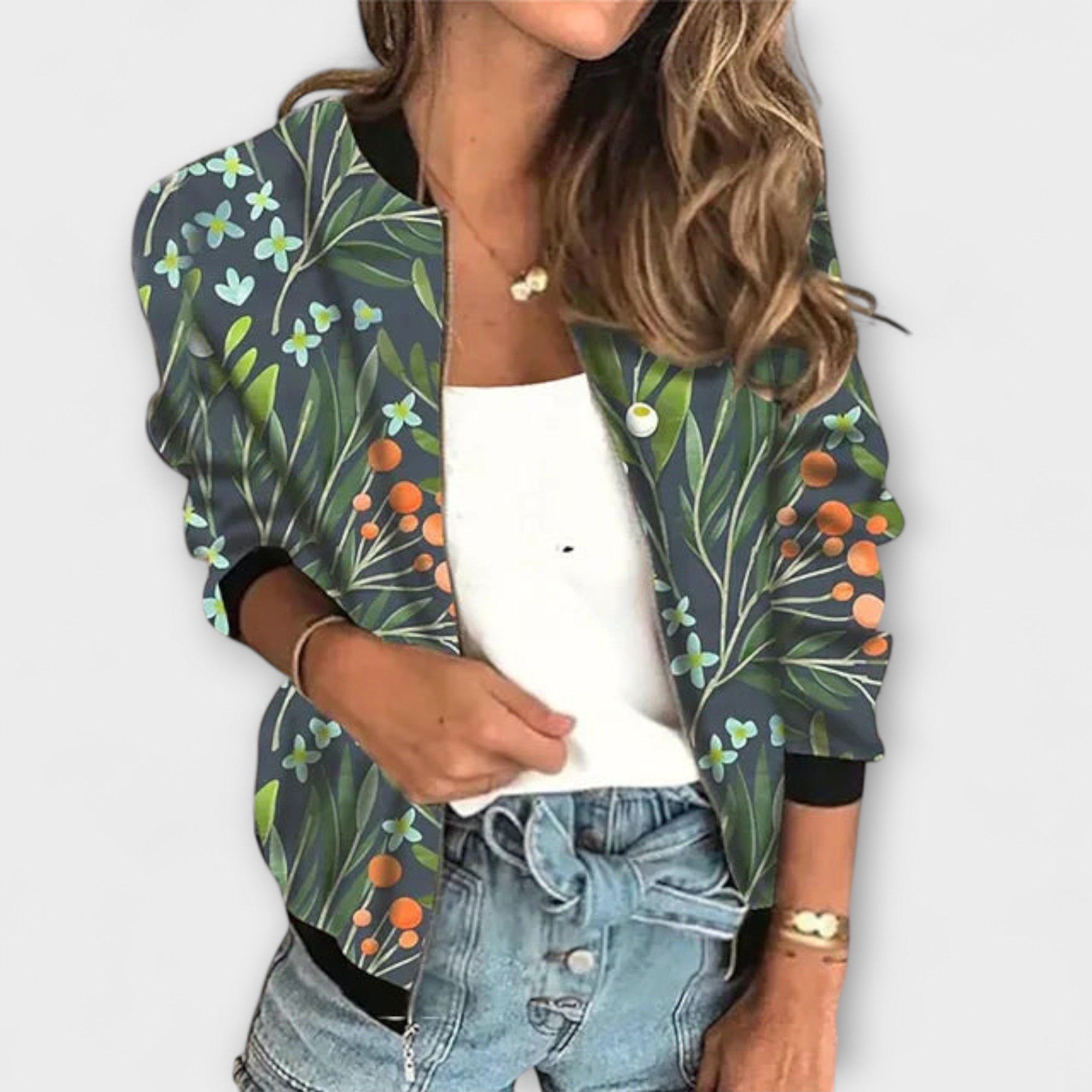 Linde Printed Zip Jacket Statement Style For Any Season
