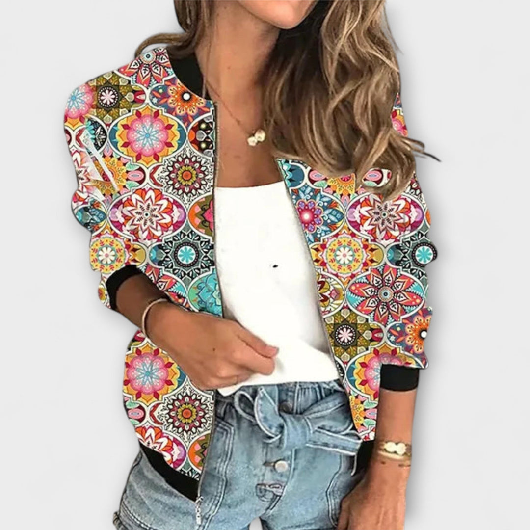 Linde Printed Zip Jacket Statement Style For Any Season