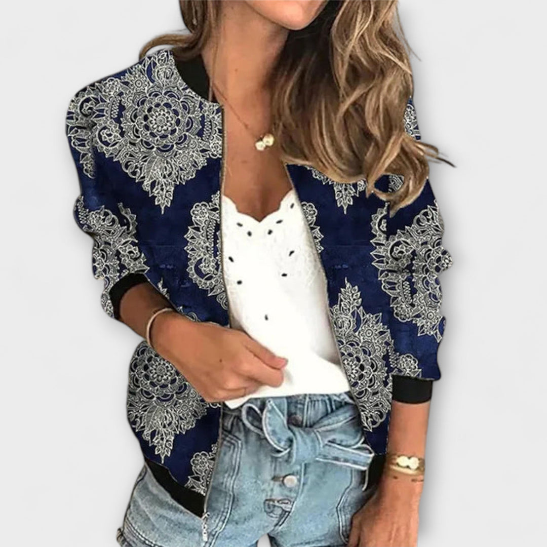 Linde Printed Zip Jacket Statement Style For Any Season