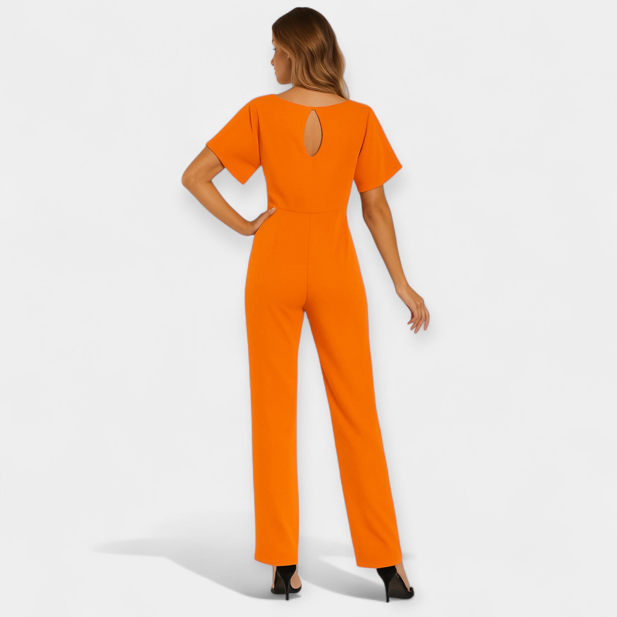 Jumpsuit With Adjustable Tie Belt For Elegant Silhouette