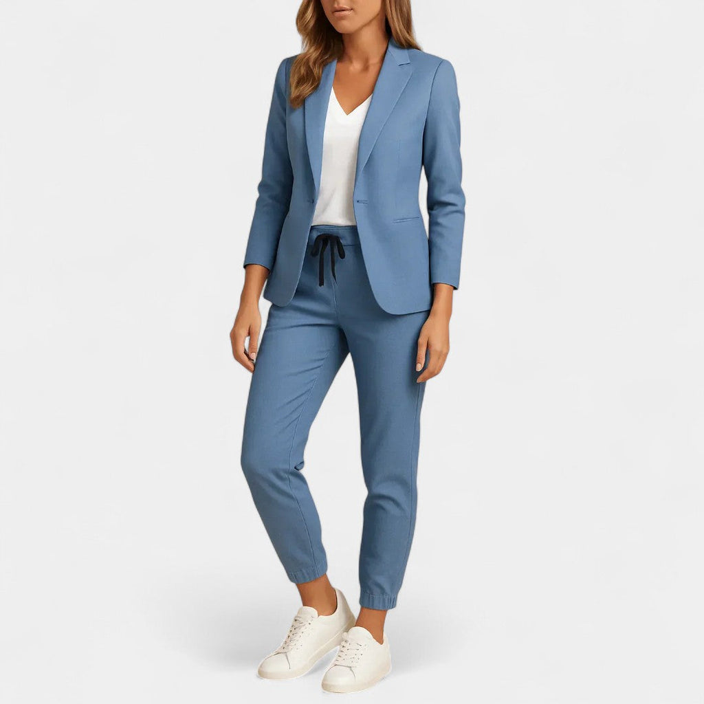 Zenobia Elegant Cardigan And Trousers Set For Meetings