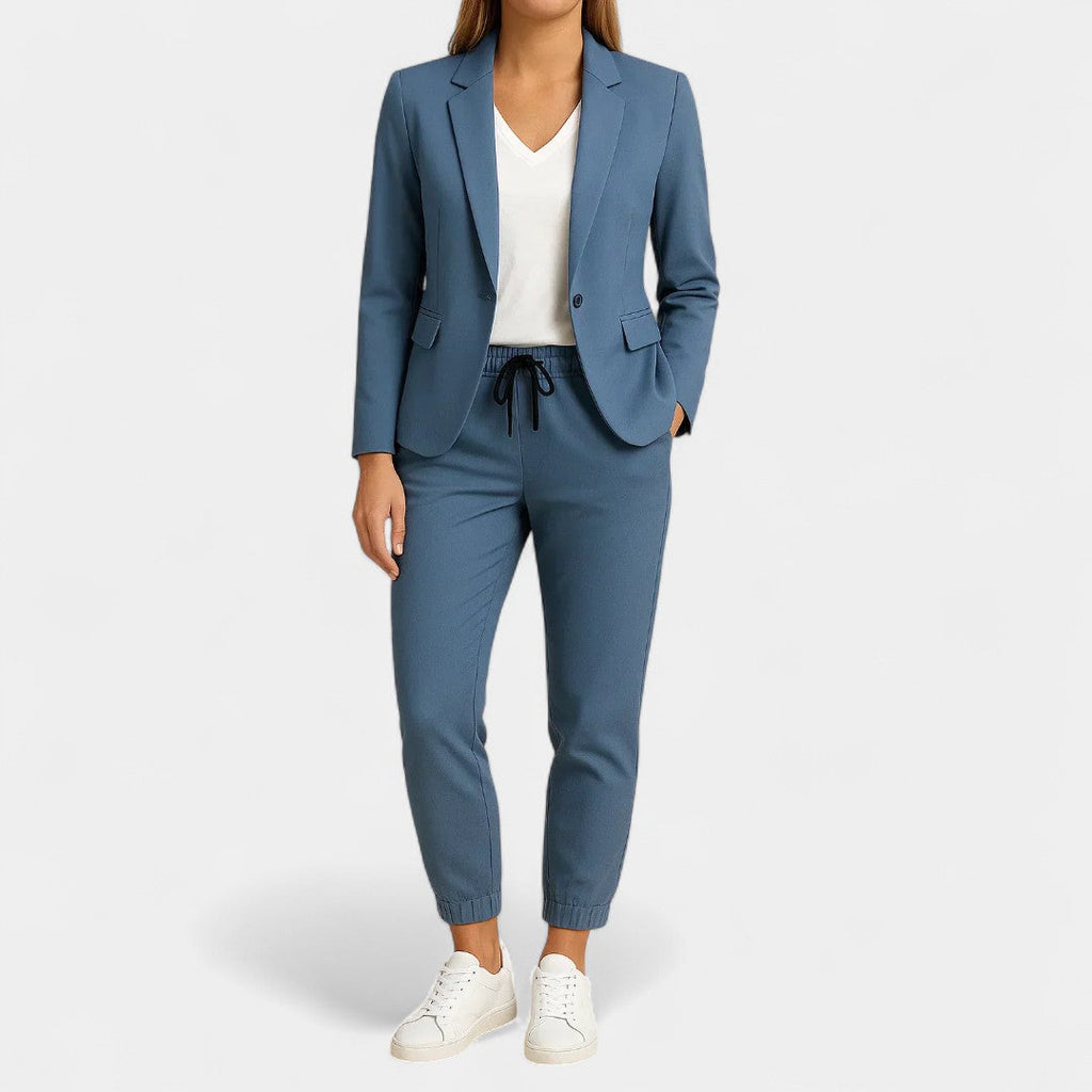 Zenobia Elegant Cardigan And Trousers Set For Meetings