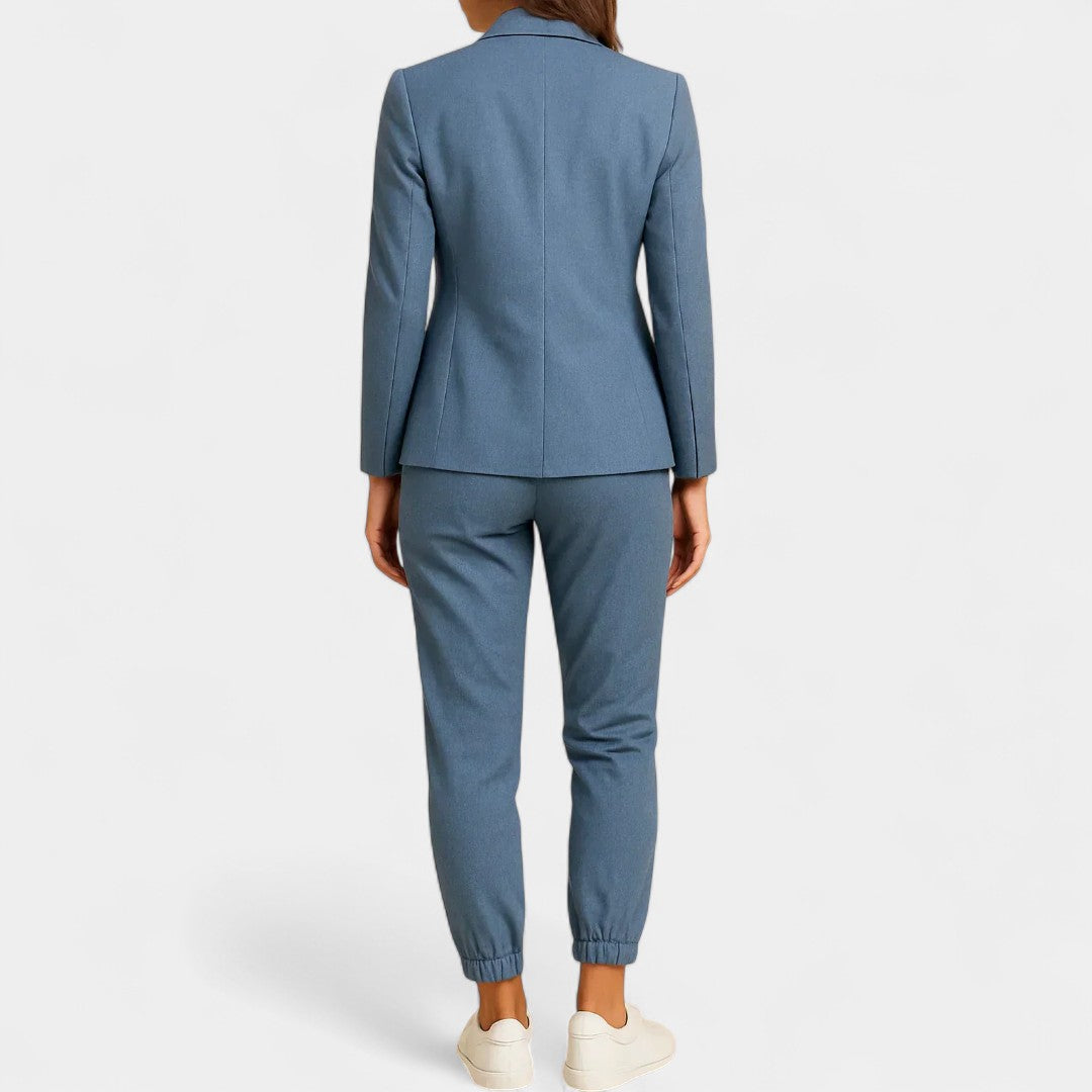 Zenobia Elegant Cardigan And Trousers Set For Meetings