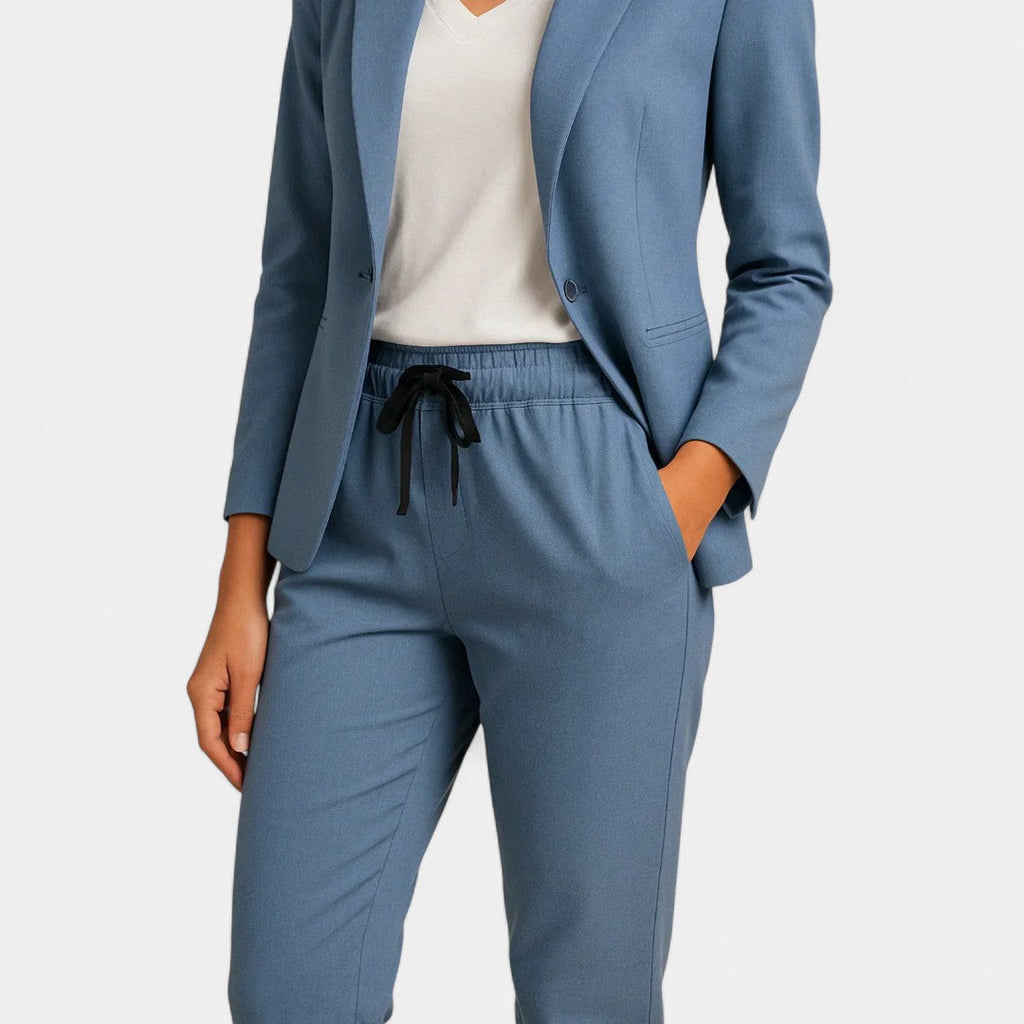 Zenobia Elegant Cardigan And Trousers Set For Meetings