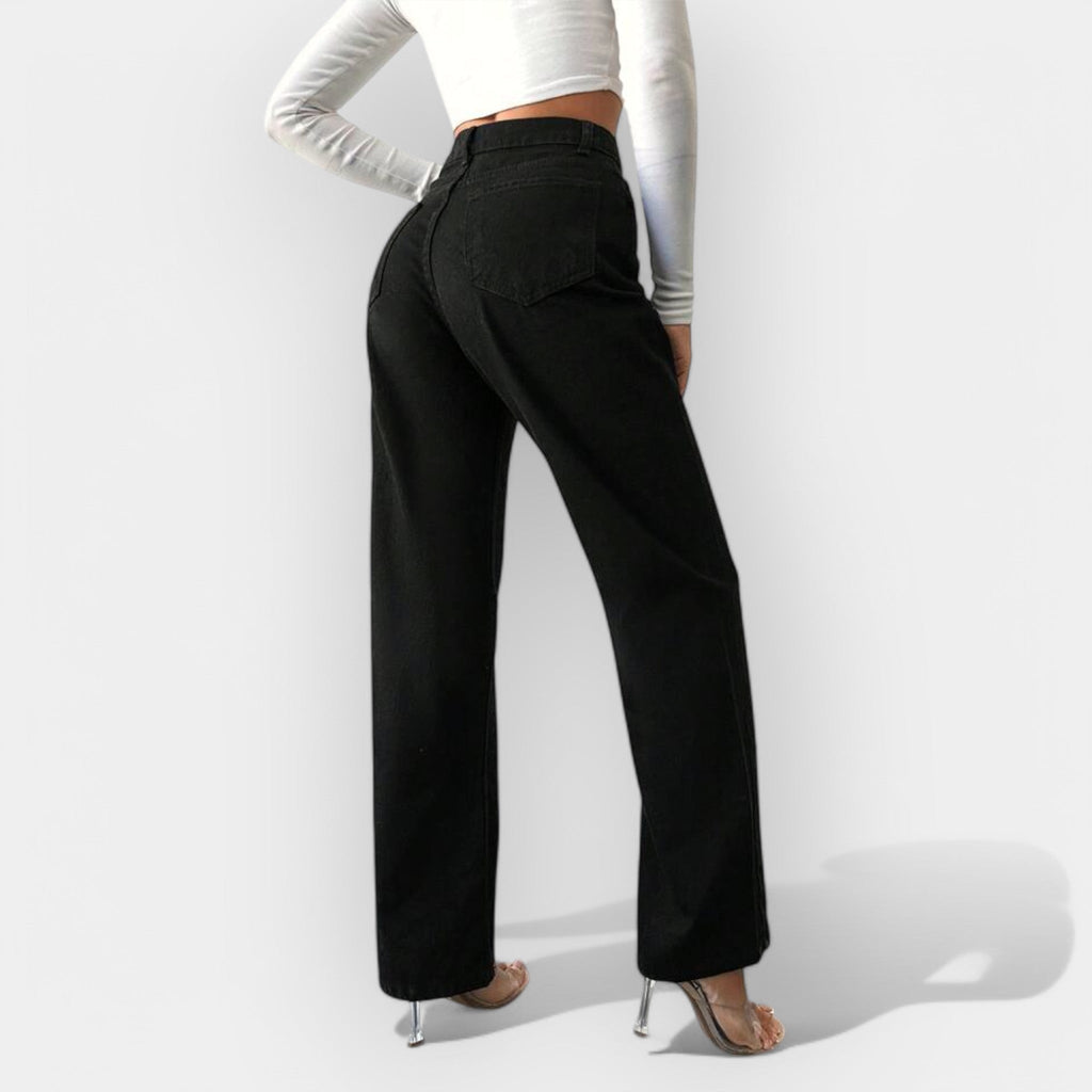 High Waisted Jeans With Wide Leg For A Modern Silhouette
