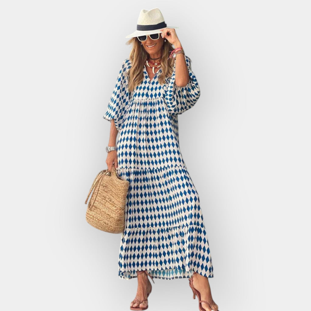 Floral Print Midi Dress With Breathable Lightweight Fabric