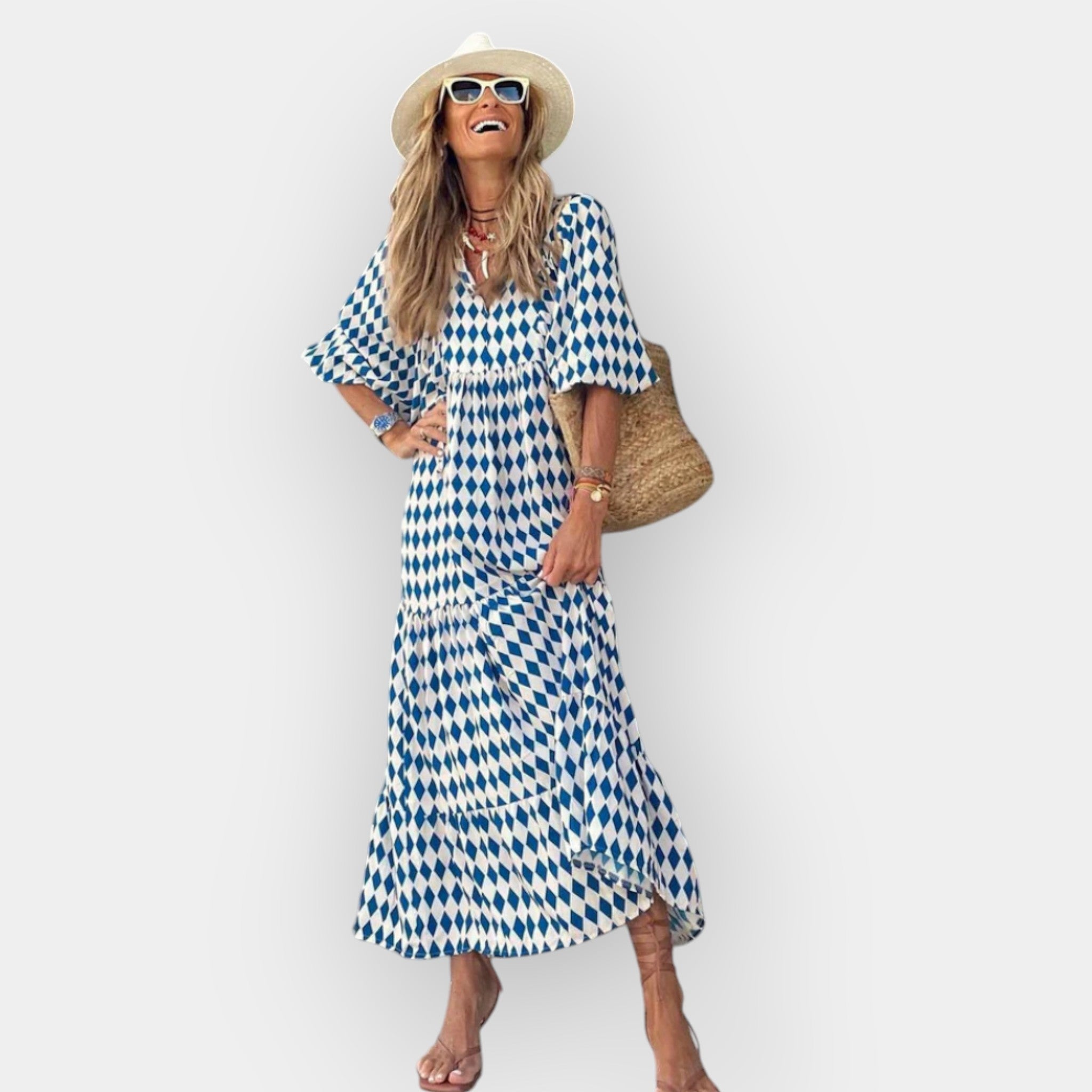 Floral Print Midi Dress With Breathable Lightweight Fabric