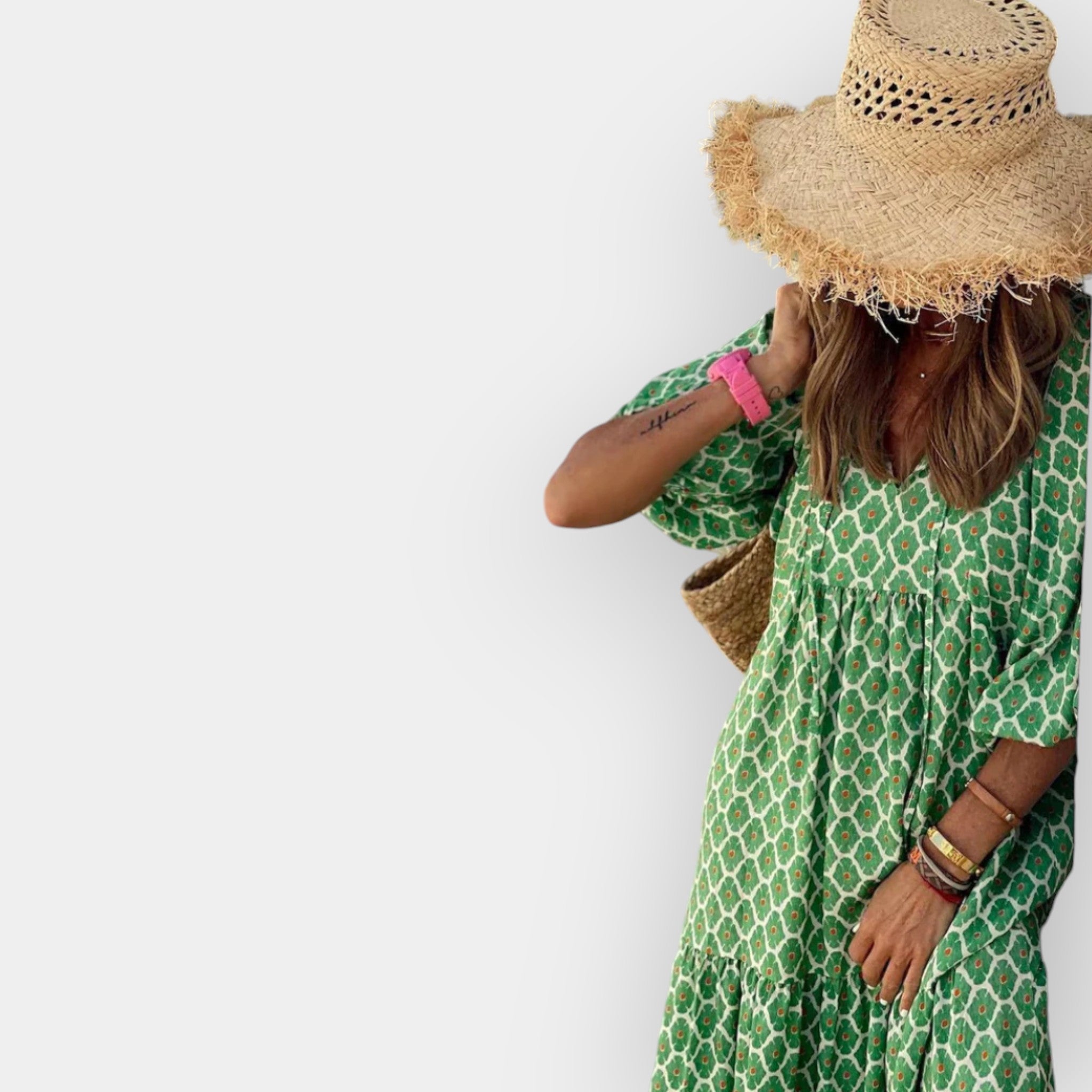 Floral Print Midi Dress With Breathable Lightweight Fabric