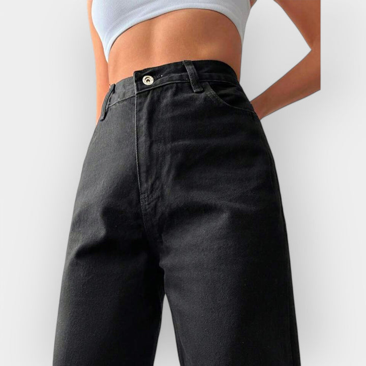 High Waisted Jeans With Wide Leg For A Modern Silhouette