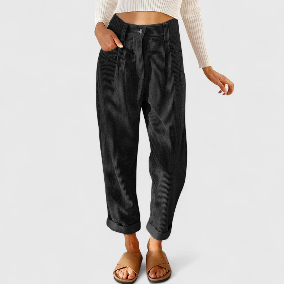 Anastasia Relaxed Fit Corduroy Trousers For Modern Style