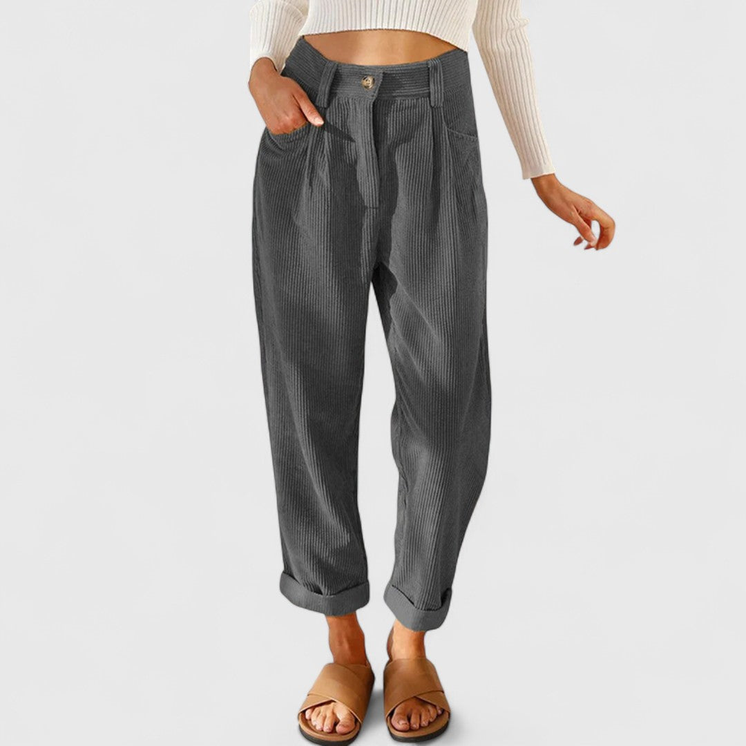 Anastasia Relaxed Fit Corduroy Trousers For Modern Style