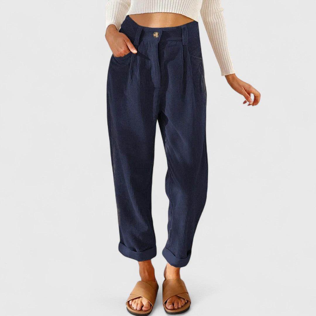 Anastasia Relaxed Fit Corduroy Trousers For Modern Style