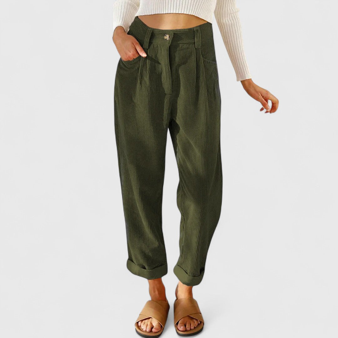Anastasia Relaxed Fit Corduroy Trousers For Modern Style