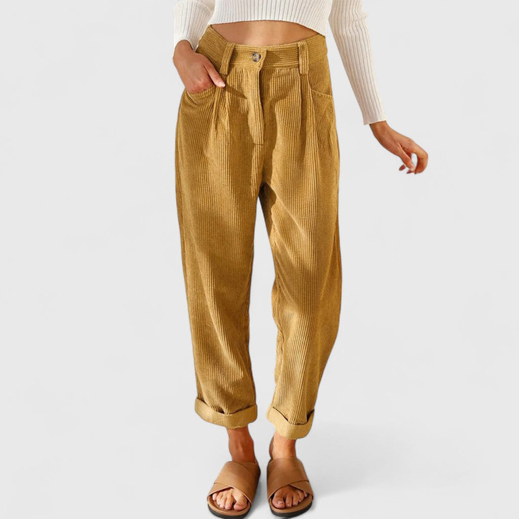 Anastasia Relaxed Fit Corduroy Trousers For Modern Style
