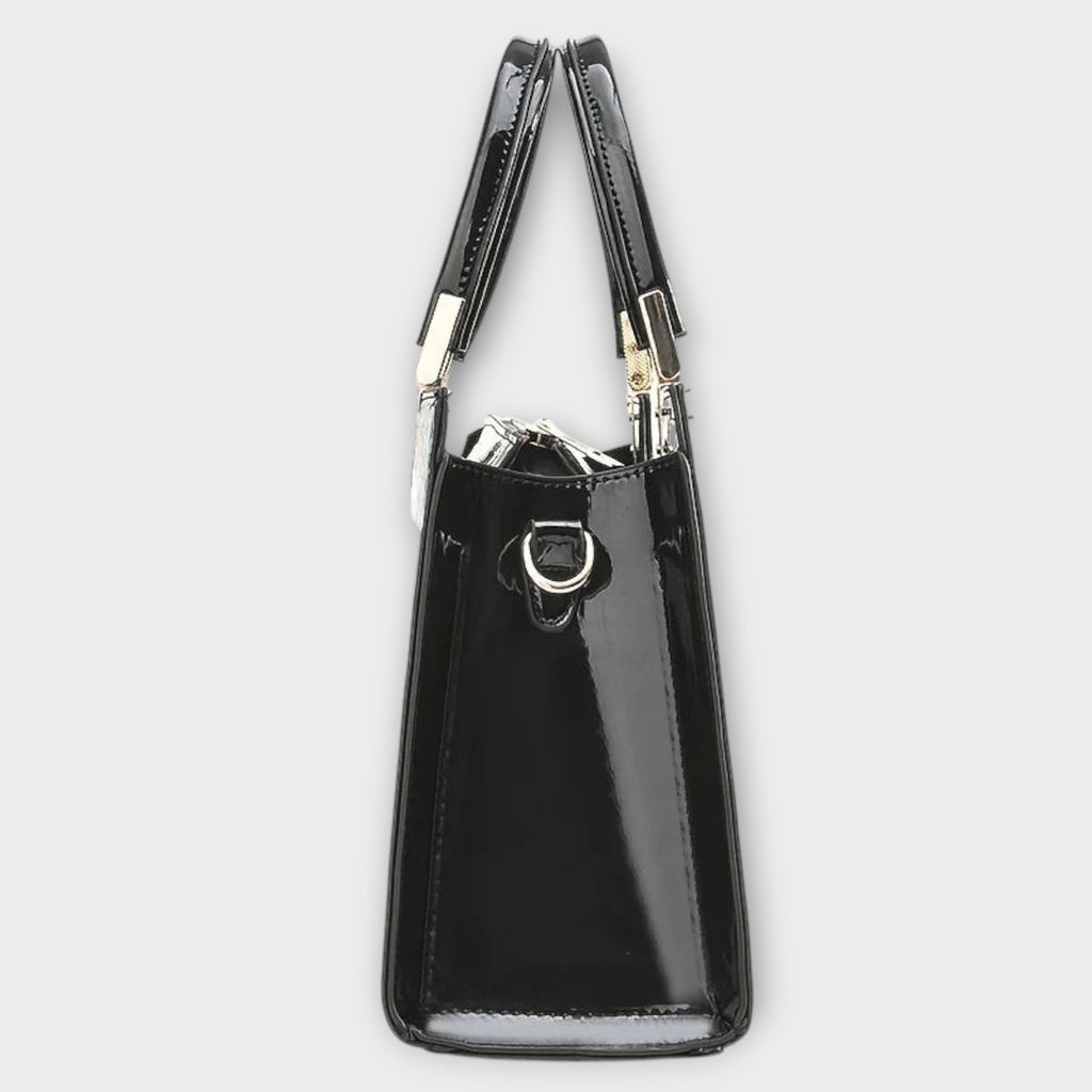 Shiny Croco Handbag With Glossy Finish For Everyday Use