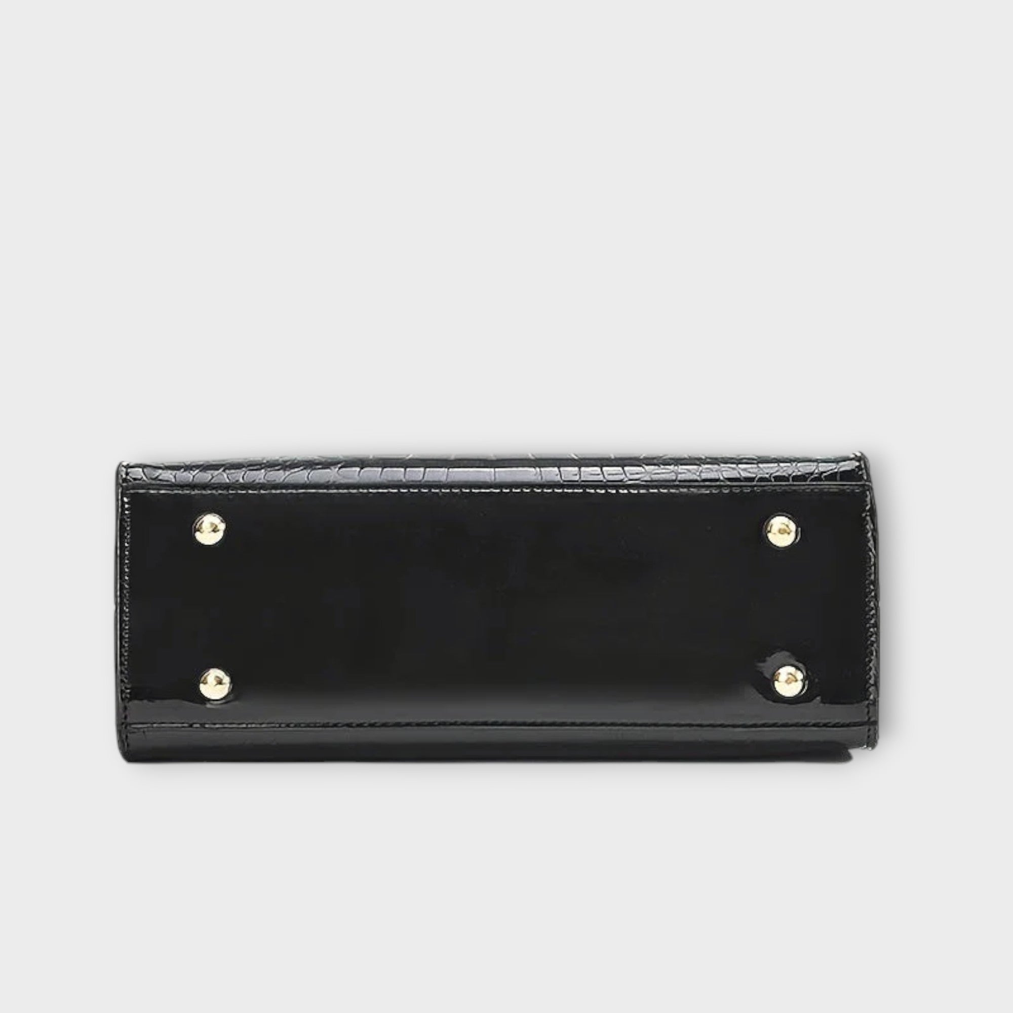 Shiny Croco Handbag With Glossy Finish For Everyday Use