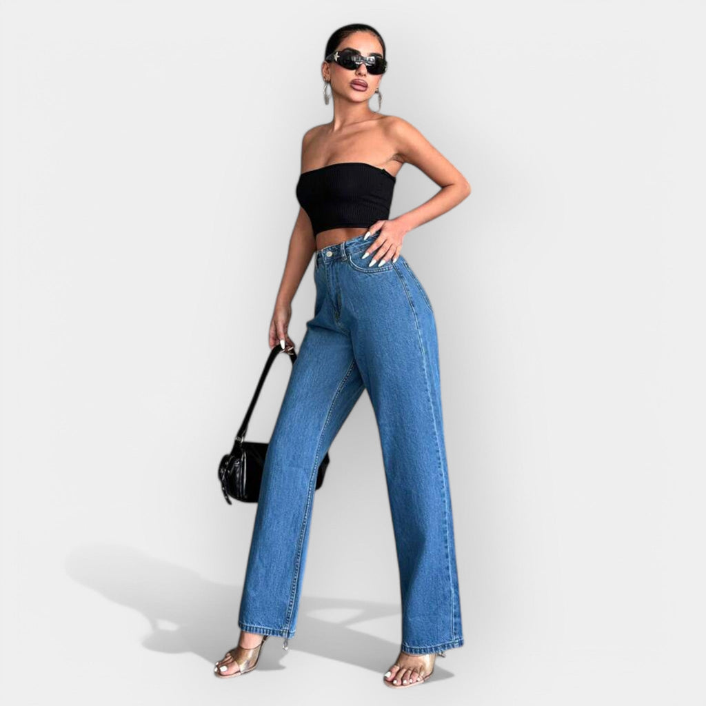 High Waisted Jeans With Wide Leg For Versatile Style