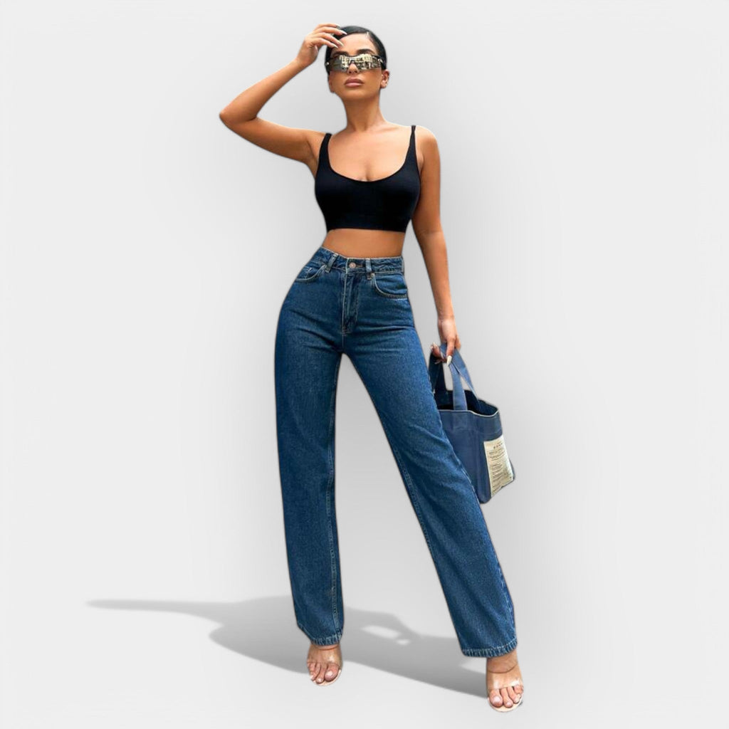 High Waisted Jeans With Wide Leg For Versatile Style