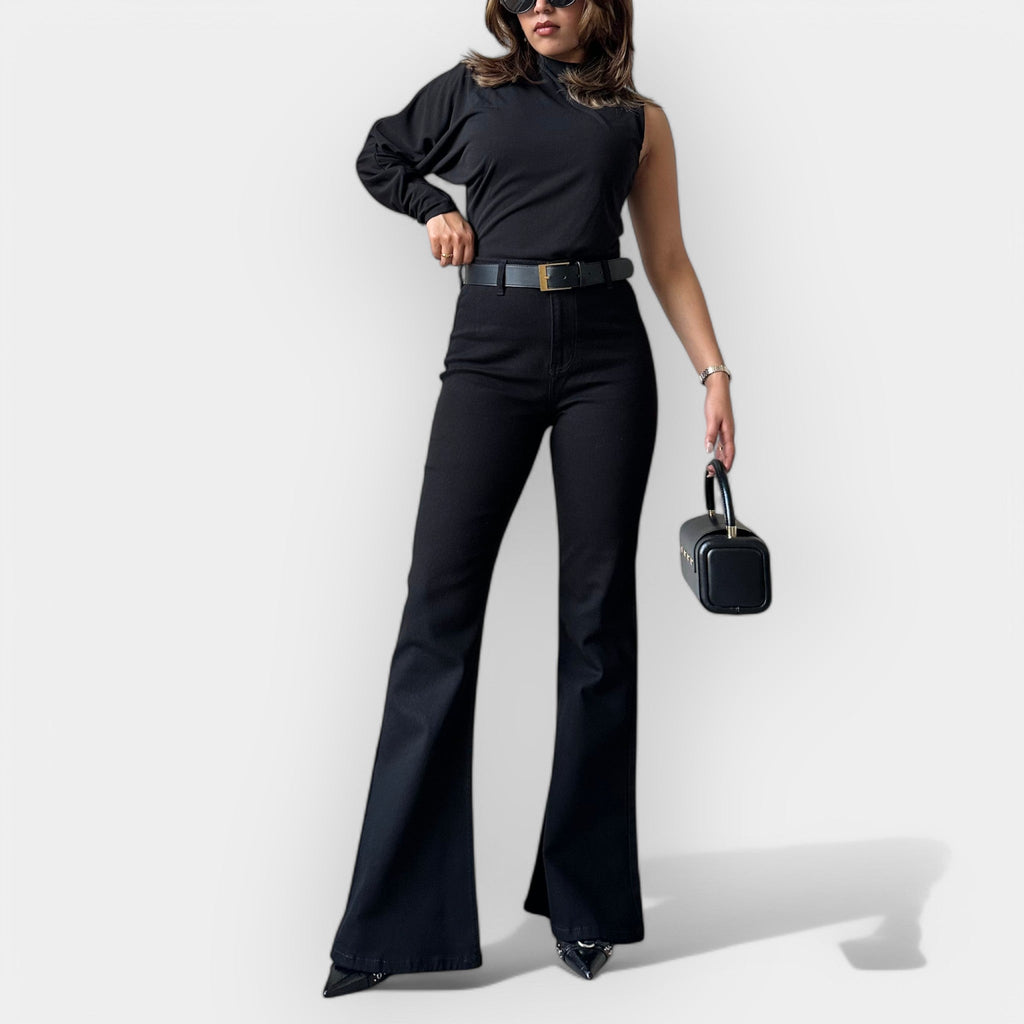 High Waist Flare Jeans For Sleek Silhouette All Day Wear