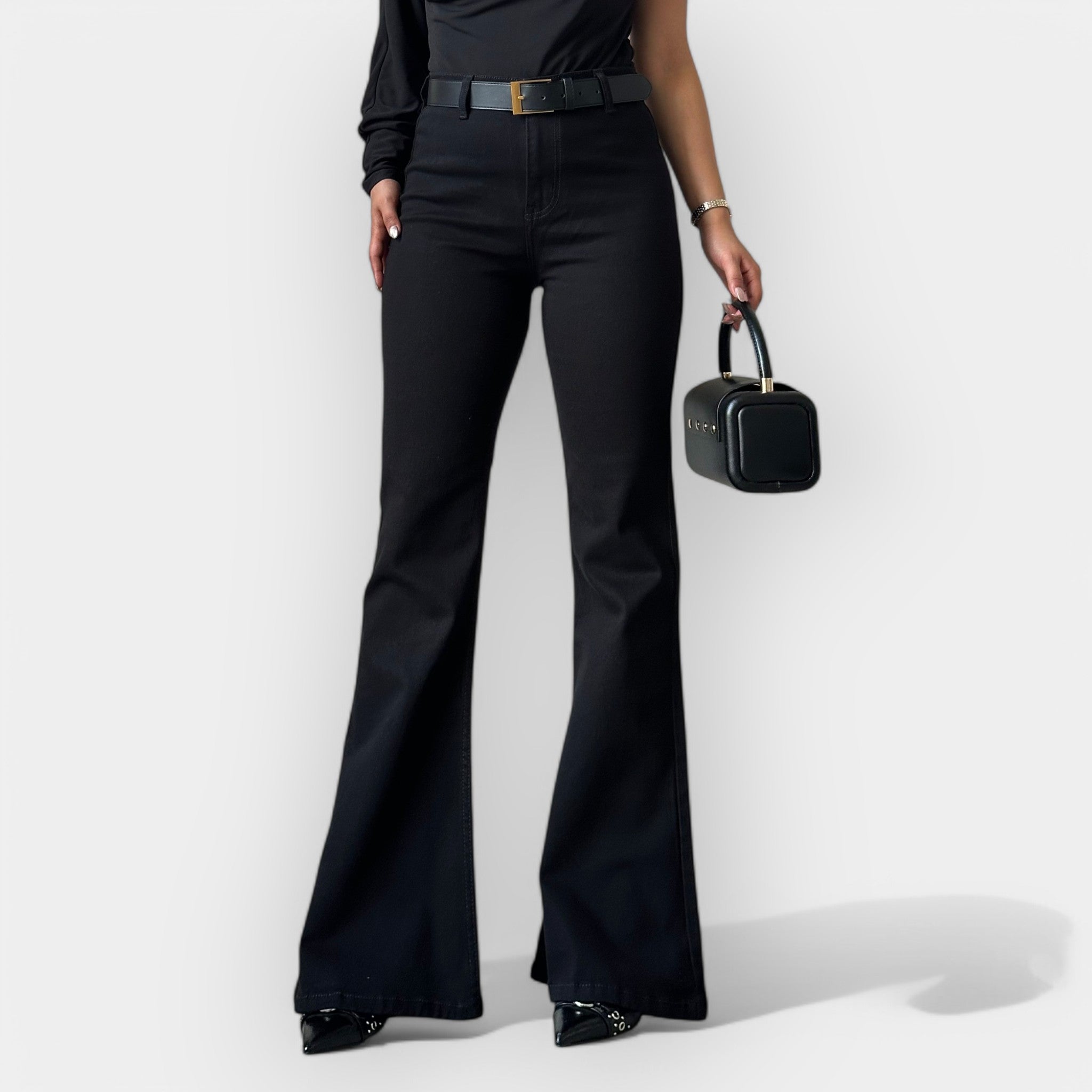 High Waist Flare Jeans For Sleek Silhouette All Day Wear
