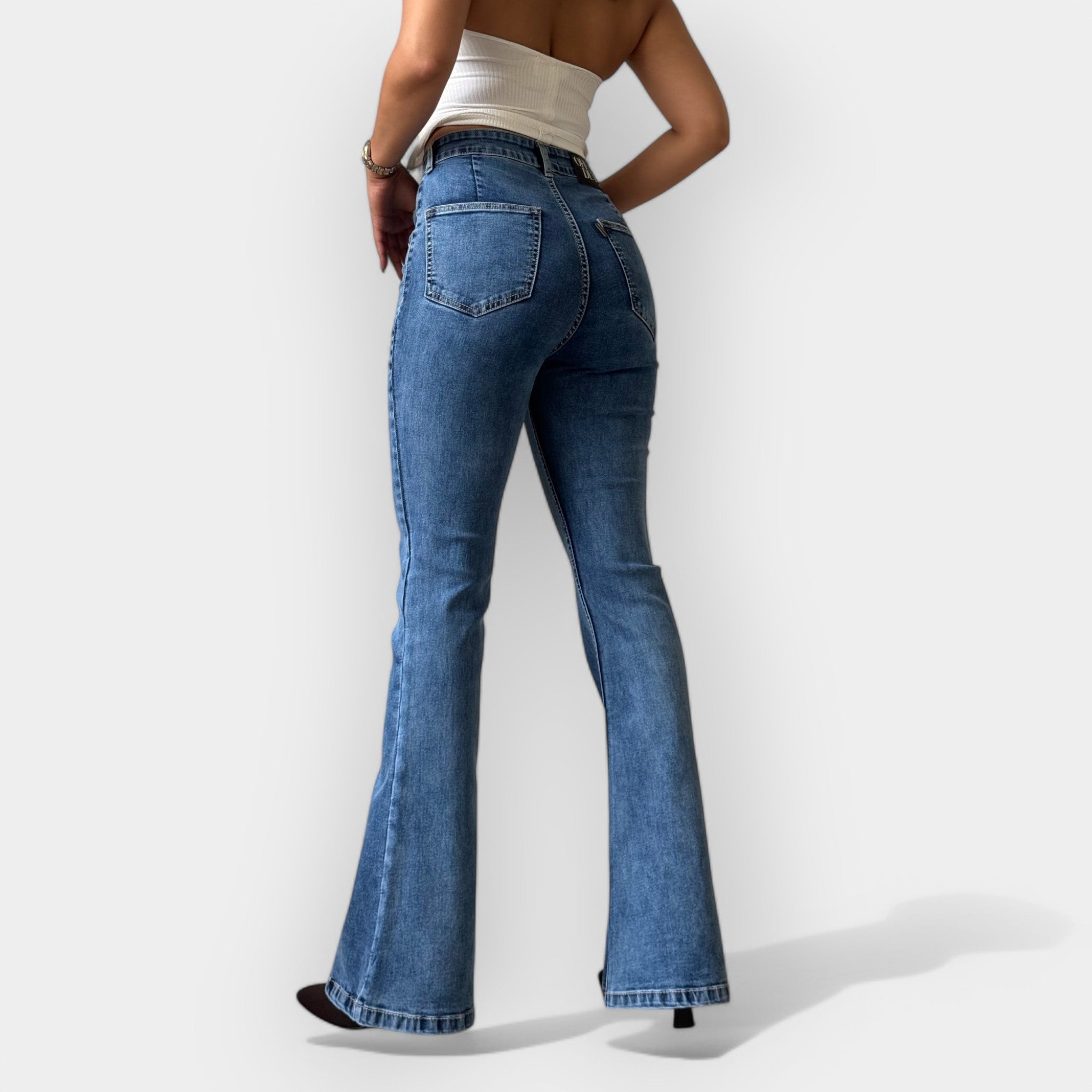 High Waist Flare Jeans For Sleek Silhouette All Day Wear