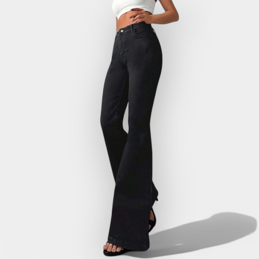 High Waisted Bootcut Jeans With Dynamic Hem And Style