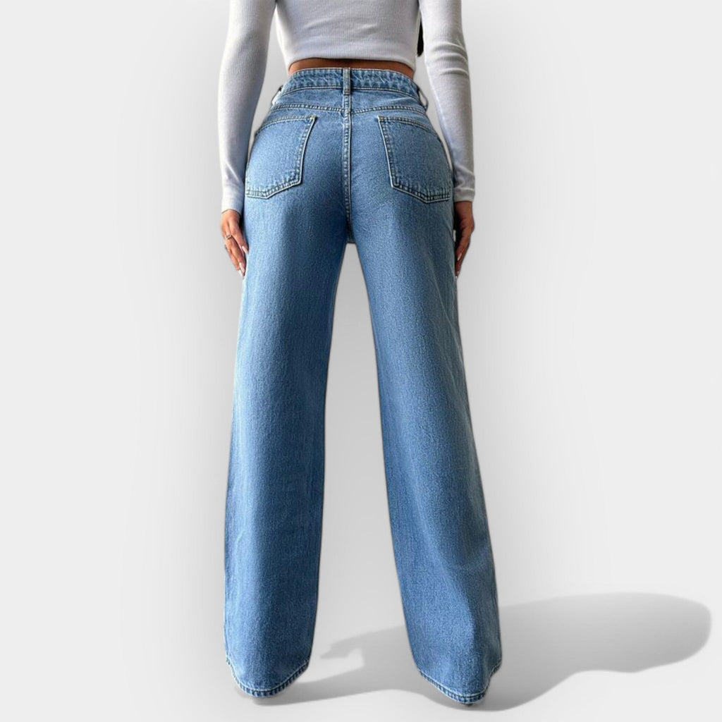 High Waisted Jeans With Wide Leg For Versatile Style