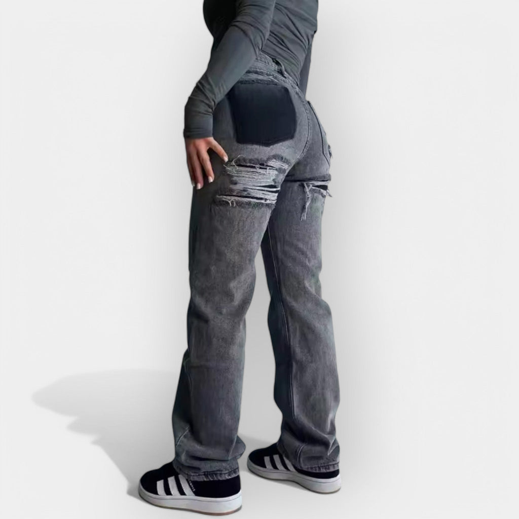 Relaxed Fit Jeans With Vintage Faded Denim For Everyday