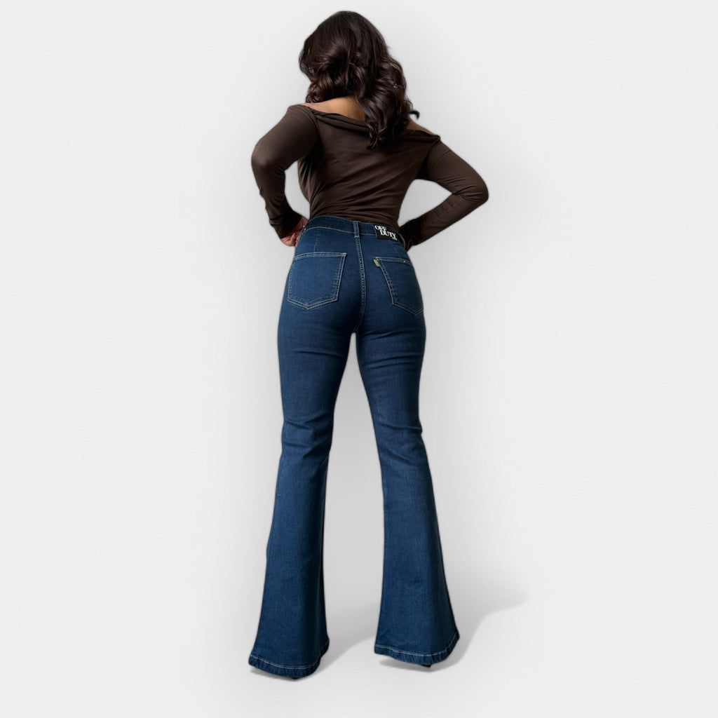 High Waist Flare Jeans For Sleek Silhouette All Day Wear