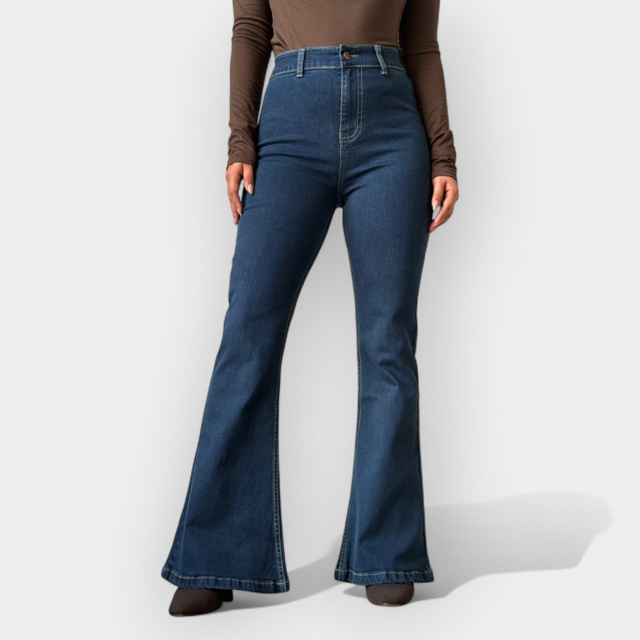High Waist Flare Jeans For Sleek Silhouette All Day Wear