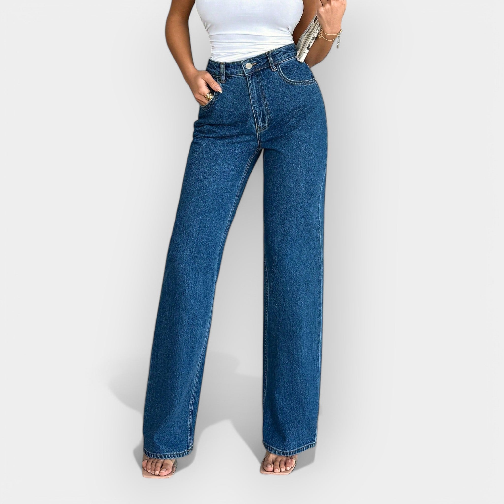 High Waisted Jeans With Wide Leg For Versatile Style