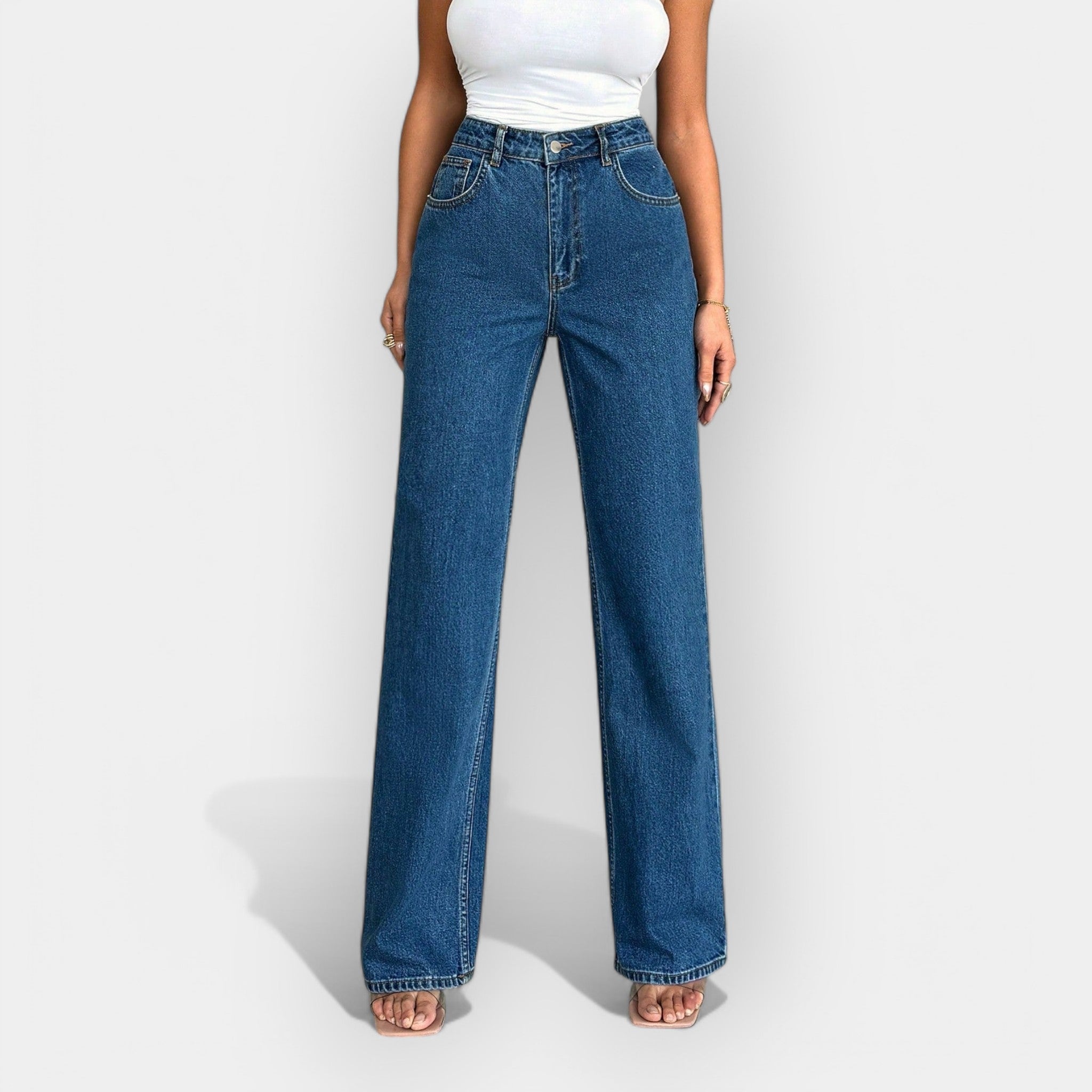 High Waisted Jeans With Wide Leg For Versatile Style