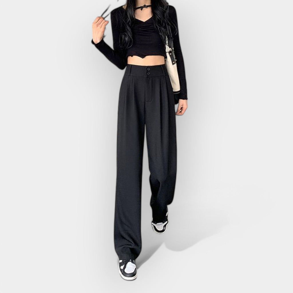 Wide Leg Trousers Korean Style Baggy Urban Casual Relaxed