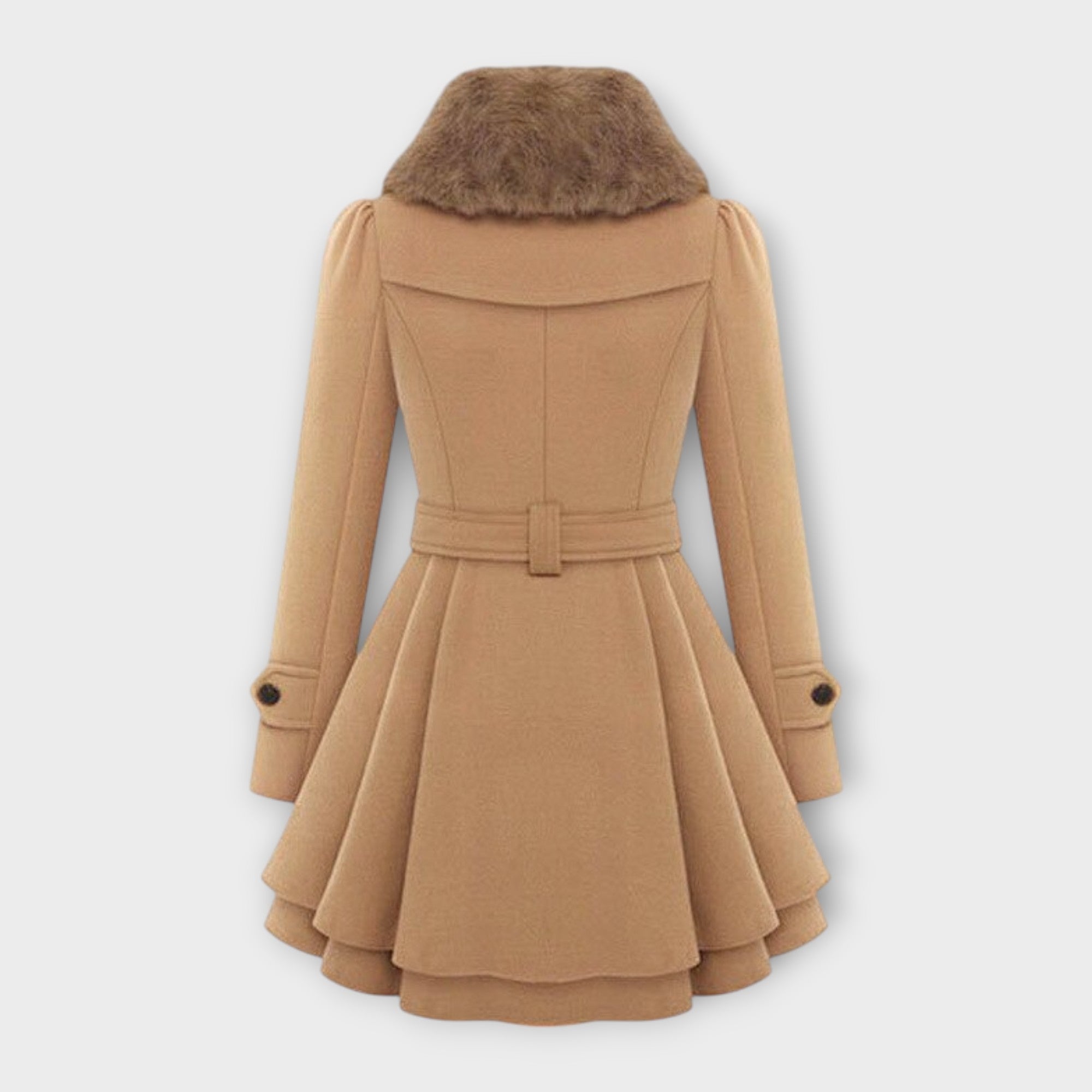 Emma Elegant Coat With Faux Fur Collar For Winter Warmth