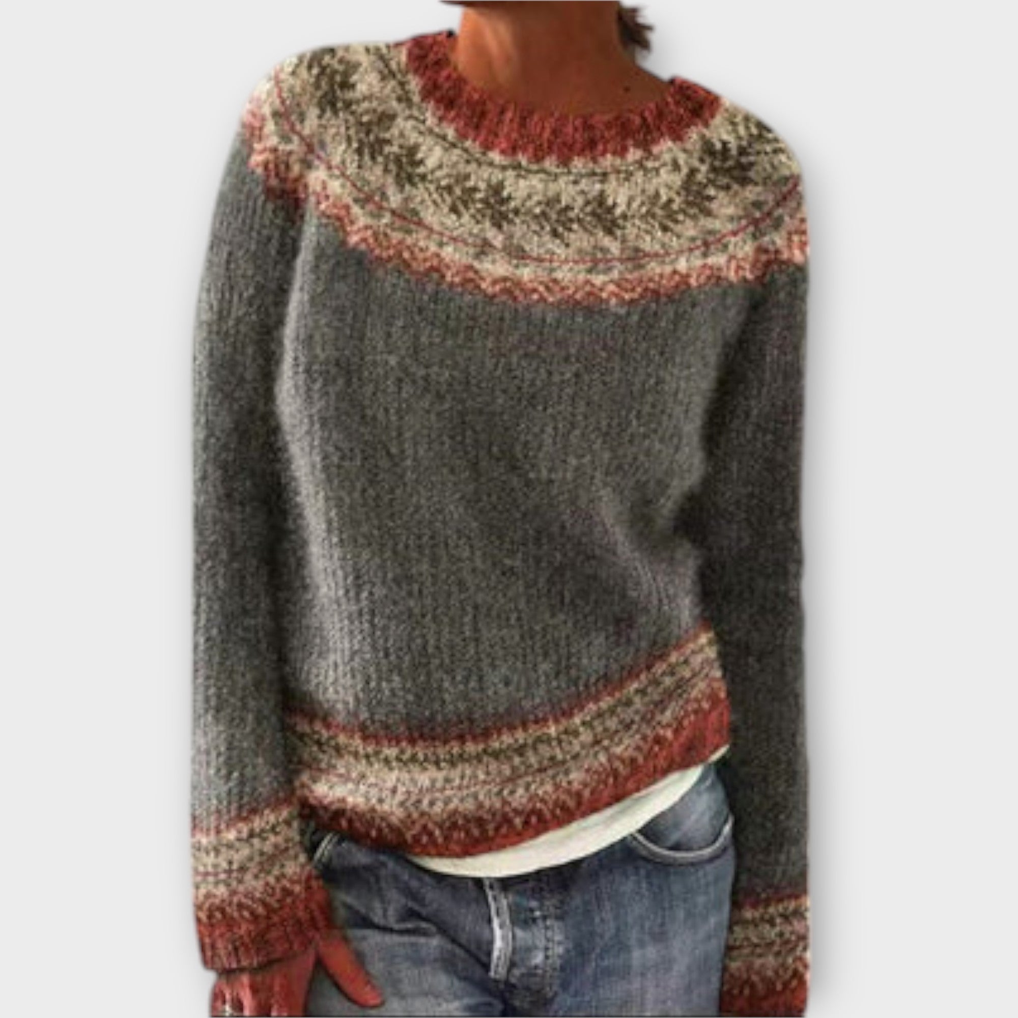 Suzu Vintage Knitted Jumper For Women Autumn Cozy Classic