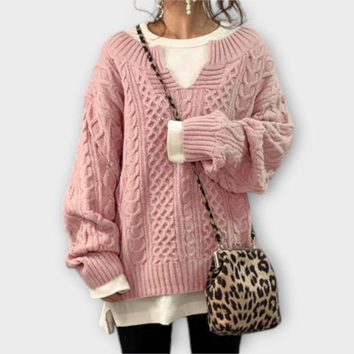 Lili Oversized Cable Knit Jumper With Breathable Fabric