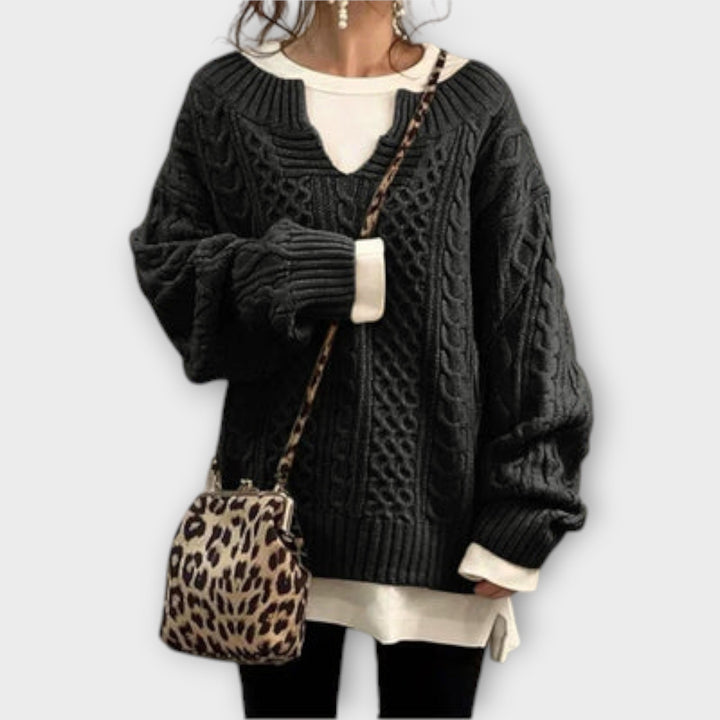 Lili Oversized Cable Knit Jumper With Breathable Fabric