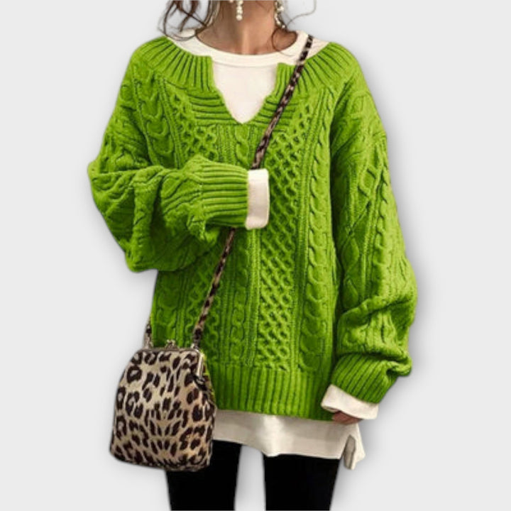 Lili Oversized Cable Knit Jumper With Breathable Fabric