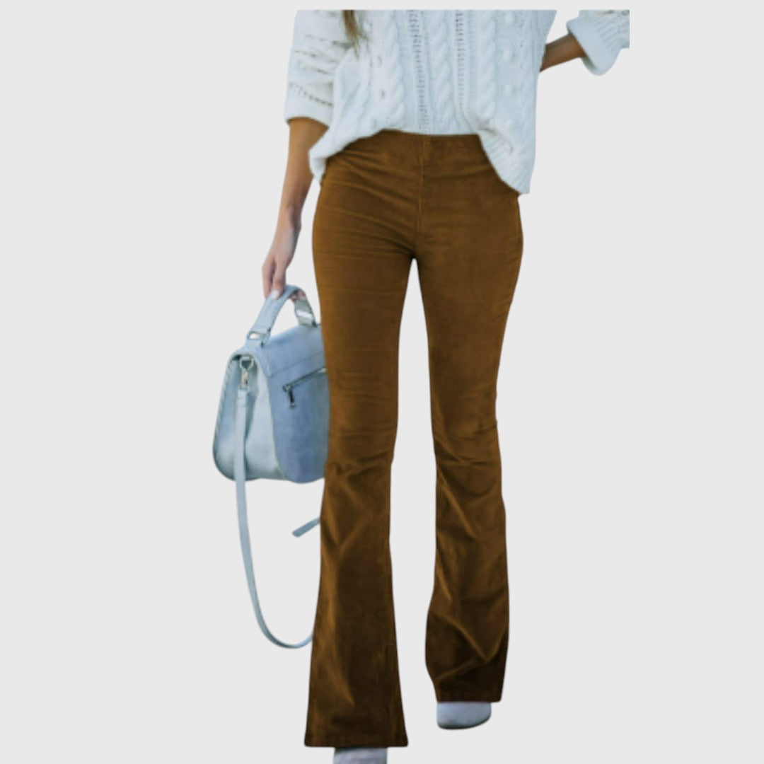 Eleonora Corduroy Flared Trousers With All Day Comfort