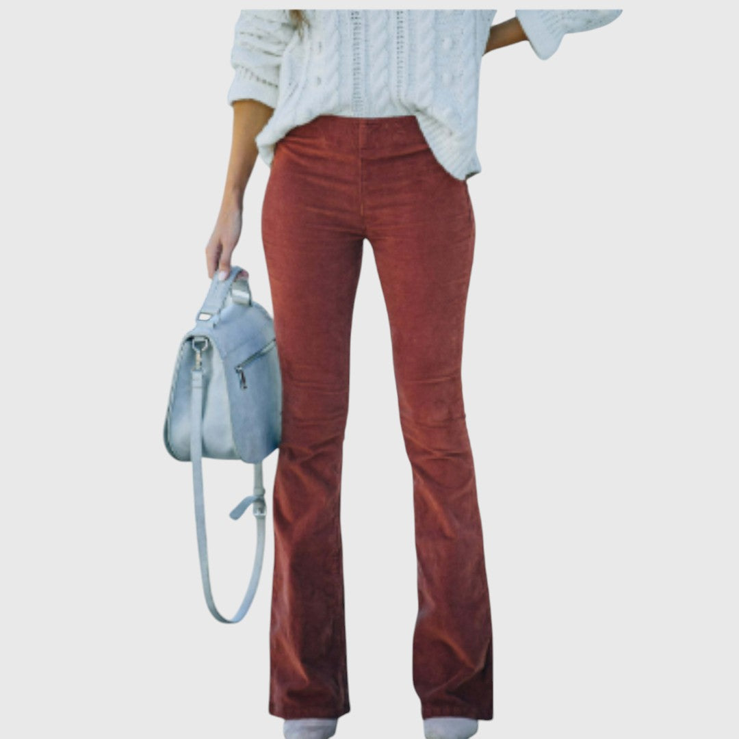 Eleonora Corduroy Flared Trousers With All Day Comfort